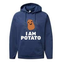 Kawaii Potato I Am Potato Funny Potato Performance Fleece Hoodie