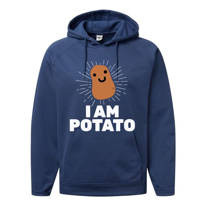 Kawaii Potato I Am Potato Funny Potato Performance Fleece Hoodie