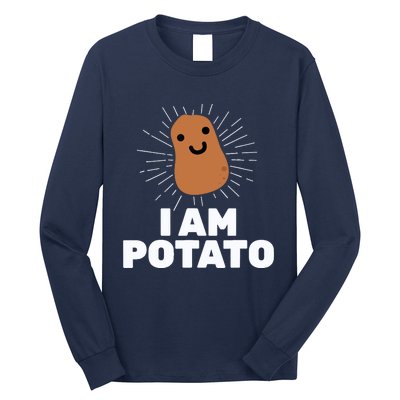 Kawaii Potato I Am Potato Funny Potato Long Sleeve Shirt