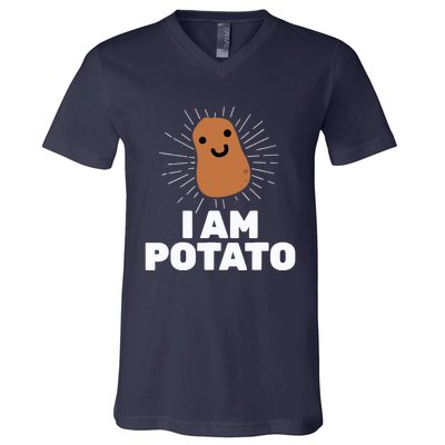 Kawaii Potato I Am Potato Funny Potato V-Neck T-Shirt