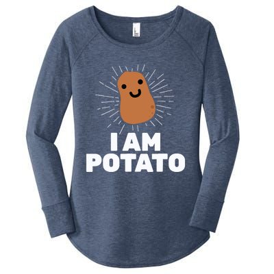 Kawaii Potato I Am Potato Funny Potato Women's Perfect Tri Tunic Long Sleeve Shirt