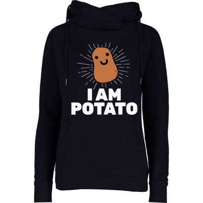 Kawaii Potato I Am Potato Funny Potato Womens Funnel Neck Pullover Hood