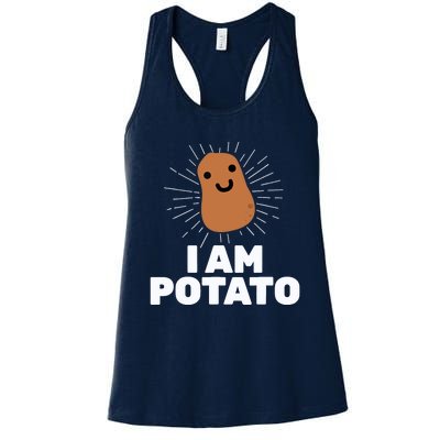 Kawaii Potato I Am Potato Funny Potato Women's Racerback Tank