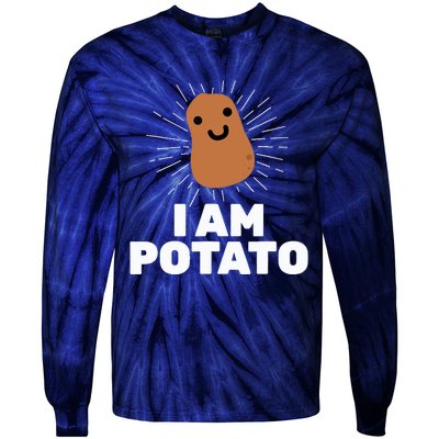 Kawaii Potato I Am Potato Funny Potato Tie-Dye Long Sleeve Shirt