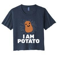 Kawaii Potato I Am Potato Funny Potato Women's Crop Top Tee