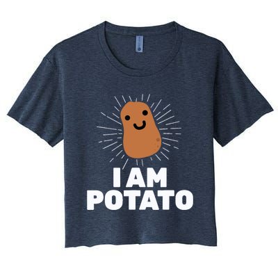 Kawaii Potato I Am Potato Funny Potato Women's Crop Top Tee