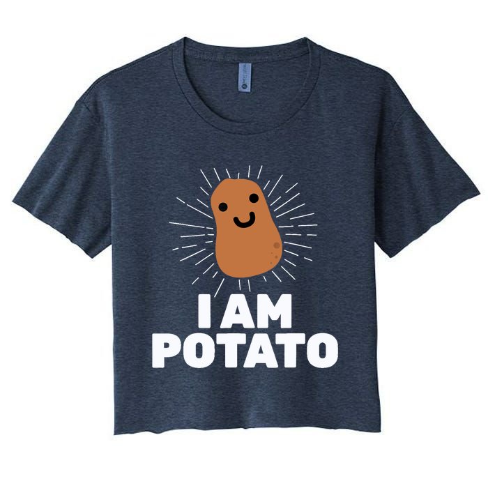 Kawaii Potato I Am Potato Funny Potato Women's Crop Top Tee