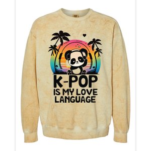 K Pop Is My Love Language Kpop Panda Merch Kpop Merchandise Colorblast Crewneck Sweatshirt