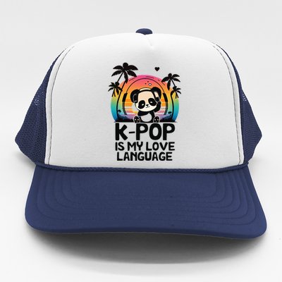 K Pop Is My Love Language Kpop Panda Merch Kpop Merchandise Trucker Hat