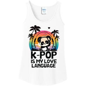 K Pop Is My Love Language Kpop Panda Merch Kpop Merchandise Ladies Essential Tank