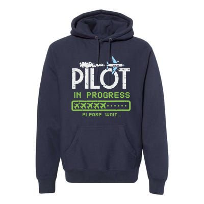 Kids Pilot In Progress Future Pilot Toy Airplane Lovers Premium Hoodie