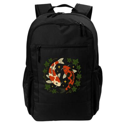 Koi Pond Illustration Koi Lovers Artwork Koi Fish Backpack