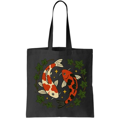 Koi Pond Illustration Koi Lovers Artwork Koi Fish Bag