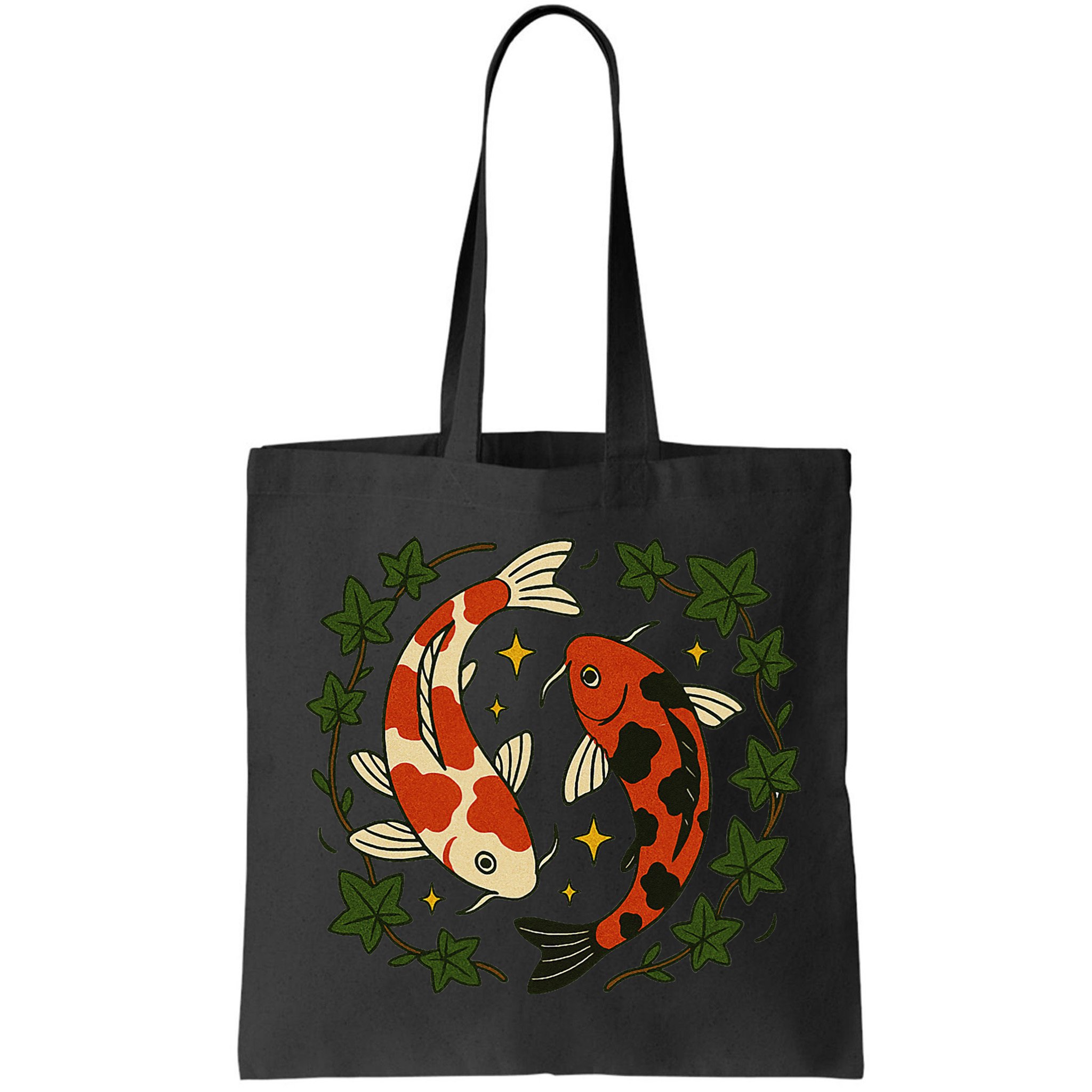 Koi Pond Illustration Koi Lovers Artwork Koi Fish Bag