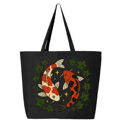 Koi Pond Illustration Koi Lovers Artwork Koi Fish 25L Jumbo Tote
