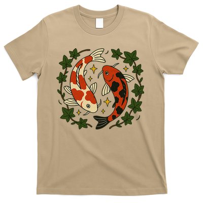 Koi Pond Illustration Koi Lovers Artwork Koi Fish T-Shirt