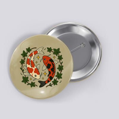 Koi Pond Illustration Koi Lovers Artwork Koi Fish Button