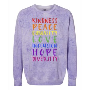 Kindness peace inclusion hope rainbow for gay and lesbian Colorblast Crewneck Sweatshirt