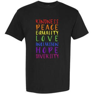 Kindness peace inclusion hope rainbow for gay and lesbian Garment-Dyed Heavyweight T-Shirt