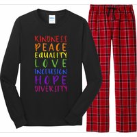 Kindness peace inclusion hope rainbow for gay and lesbian Long Sleeve Pajama Set