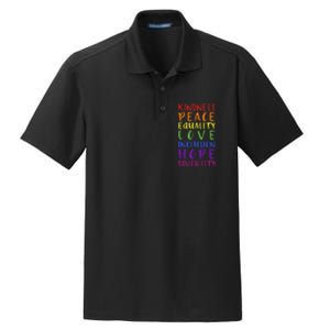 Kindness peace inclusion hope rainbow for gay and lesbian Dry Zone Grid Polo