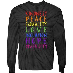 Kindness peace inclusion hope rainbow for gay and lesbian Tie-Dye Long Sleeve Shirt