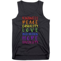 Kindness peace inclusion hope rainbow for gay and lesbian Tank Top