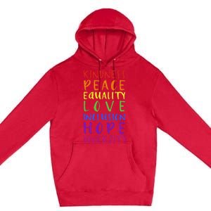 Kindness peace inclusion hope rainbow for gay and lesbian Premium Pullover Hoodie