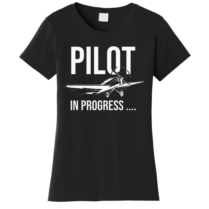 Kids Pilot In Progress Future Pilot Toy Airplane Lovers Women's T-Shirt