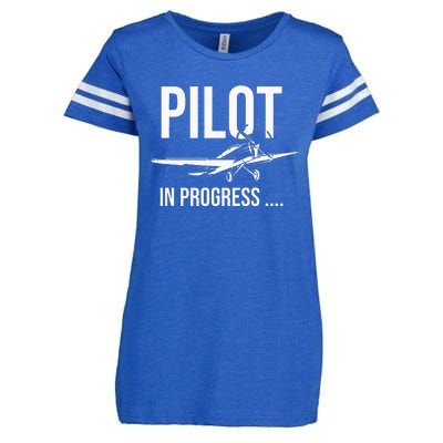 Kids Pilot In Progress Future Pilot Toy Airplane Lovers Enza Ladies Jersey Football T-Shirt