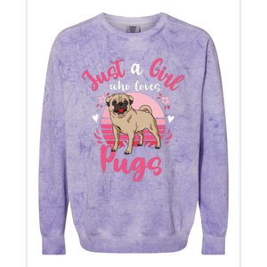 Kids Pug Just A Girl Who Loves Pugs Colorblast Crewneck Sweatshirt