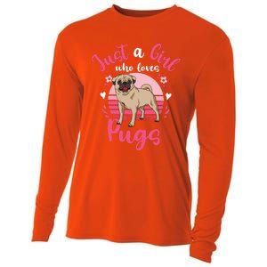 Kids Pug Just A Girl Who Loves Pugs Cooling Performance Long Sleeve Crew