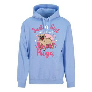 Kids Pug Just A Girl Who Loves Pugs Unisex Surf Hoodie