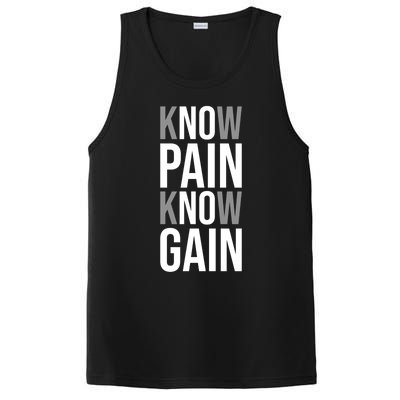 Know Pain Know Gain No Pain No Gain Gift Gym Hustle Success Meaningful Gift PosiCharge Competitor Tank