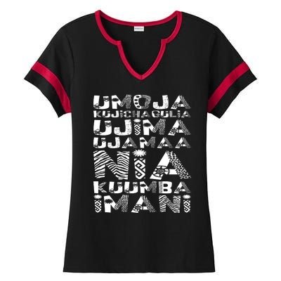 Kwanzaa Principles Ladies Halftime Notch Neck Tee