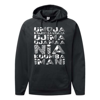 Kwanzaa Principles Performance Fleece Hoodie