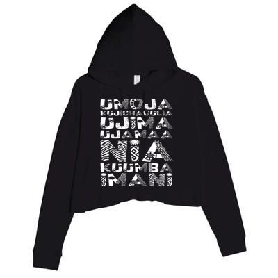 Kwanzaa Principles Crop Fleece Hoodie