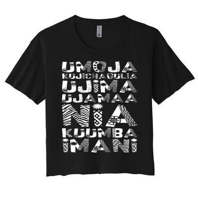 Kwanzaa Principles Women's Crop Top Tee