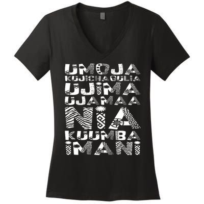 Kwanzaa Principles Women's V-Neck T-Shirt