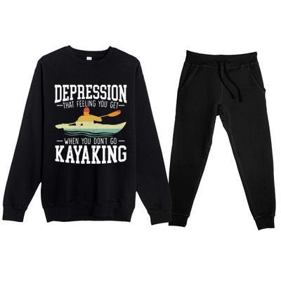 Kayaking Paddler Kayaker Boating Rafting Canoeing Kayak Gift Premium Crewneck Sweatsuit Set