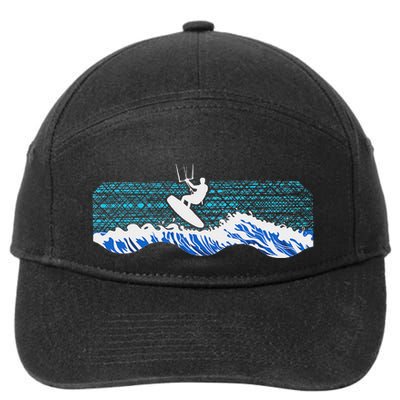 Kitesurf Piloting Kiteboard Practicing Kitesurfing Vintage 7-Panel Snapback Hat