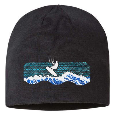 Kitesurf Piloting Kiteboard Practicing Kitesurfing Vintage Sustainable Beanie