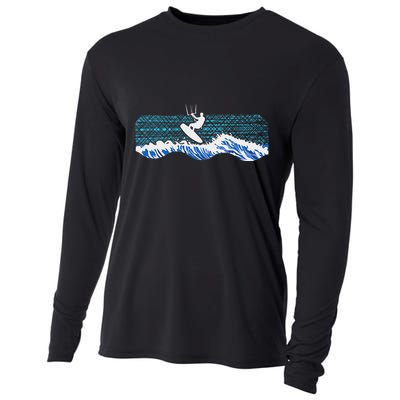Kitesurf Piloting Kiteboard Practicing Kitesurfing Vintage Cooling Performance Long Sleeve Crew