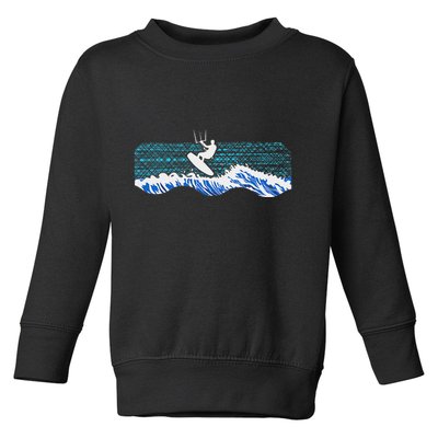 Kitesurf Piloting Kiteboard Practicing Kitesurfing Vintage Toddler Sweatshirt