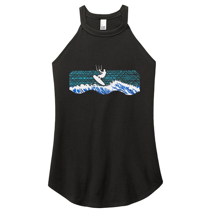 Kitesurf Piloting Kiteboard Practicing Kitesurfing Vintage Women's Perfect Tri Rocker Tank
