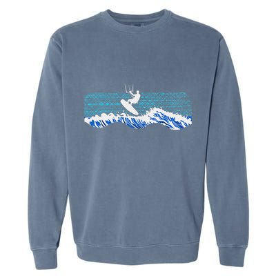 Kitesurf Piloting Kiteboard Practicing Kitesurfing Vintage Garment-Dyed Sweatshirt
