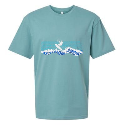 Kitesurf Piloting Kiteboard Practicing Kitesurfing Vintage Sueded Cloud Jersey T-Shirt