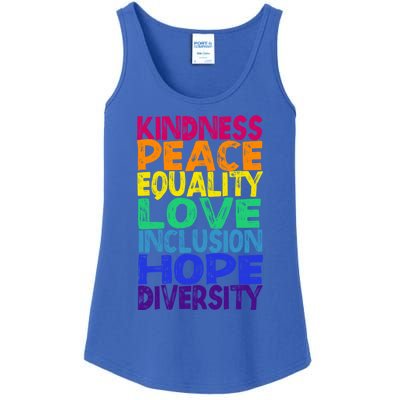 Kindness Peace Love Inclusion Equality Diversity Hu Funny Gift Ladies Essential Tank