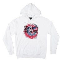 Kids Peace Love America Tie Dye 4th Of July Girl US Flag Hoodie