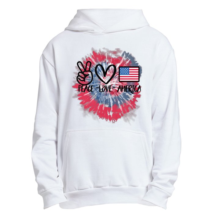 Kids Peace Love America Tie Dye 4th Of July Girl US Flag Urban Pullover Hoodie